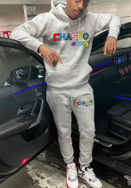 Autumn And Winter Casual Letter Printed Hooded Hoodies Sweatpants Set