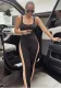 Shapewear Sexy Style Patchwork Low Back Slim Fitted Sports Jumpsuit