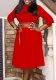 Autumn And Winter Solid Color Chic Elegant And Fashionable Career Plus Size African Dress