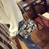 Mode gedruckt kleine quadratische Tasche Graffiti Damen Stil Kette Tasche Umhängetasche Umhängetasche