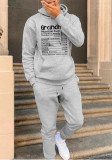Autumn And Winter Casual Letter Print Hooded Hoodies Sweatpants Set