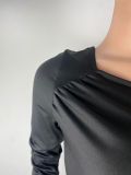 Dames lentemode sexy slash-schouderjurk met trekkoord en split