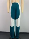 Fashionable Color Matching Loose Sports Pants Elastic Waist Outdoor Jogging Casual Sweatpants
