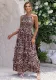 Summer Sexy Fashion Casual Leopard Print Straps A-Line Long Dress
