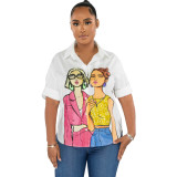 Sexy Fashion Digital Printed Women's Shirt