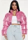 Autumn Women's Sexy Casual Crop Stand Collar Loose Short Down Jacket For Women
