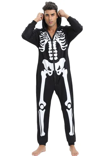 Halloween Skull Men's Jumpsuit Pajamas Home Clothes