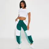 Fashionable Color Matching Loose Sports Pants Elastic Waist Outdoor Jogging Casual Sweatpants