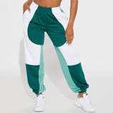 Fashionable Color Matching Loose Sports Pants Elastic Waist Outdoor Jogging Casual Sweatpants