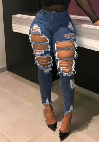Style Trendy Yırtık Kadın Dar Kot Pantolon