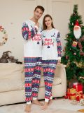 Christmas Cartoon Letter Antler Print Family Pajama Two Piece Set