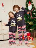 Christmas Cartoon Elk Letter Round Neck Family Pajama Two-piece Set
