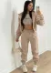 Women Letter Printed Plush Hoodies and Pant Casual Three-Piece