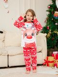 Christmas parent-child home clothes with deer print Round Neck long-sleeved Family Pajama two-piece set