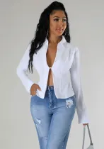 Women's Long Sleeve Shirt Solid Color Chic Fashion Casual Blouse