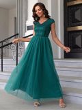Fashionable And Sexy Women's Sequined Mesh Patchwork Formal Evening Dress