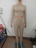 Women Line Design long-sleeved Top and Pant two-piece set