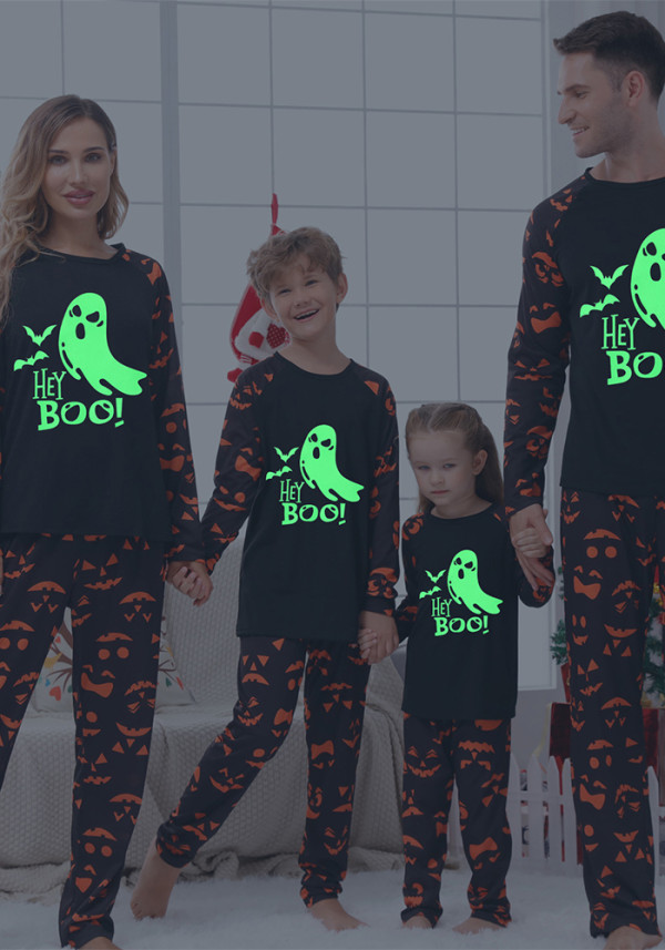 Halloween Home Wear Parent-Child Wear Long-Sleeved Spring And Autumn Pajamas Set