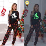 Halloween Home Wear Parent-Child Wear Long-Sleeved Spring And Autumn Pajamas Set