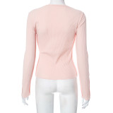 Women's Autumn And Winter Fashionable Long-Sleeved Reverse-Wear Versatile Tops