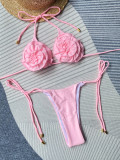Women Sexy Flower Bikini Swimwear Two Pieces