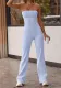 Women Strapless Yoga Wear Dance Sports Fitness Bell Bottom Jumpsuit