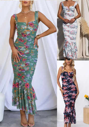 Women Printed Strap Dress