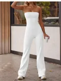 Women Strapless Yoga Wear Dance Sports Fitness Bell Bottom Jumpsuit