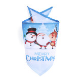 Christmas deer snowman print pet triangle towel dog saliva towel