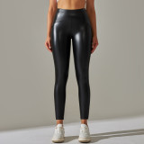 Women high waist pu Leather Pants