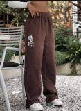 Unisex Autumn And Winter Wolf Head Sweatpants Long Wide Leg Fitness Casual Street Style American Retro Trend Trousers