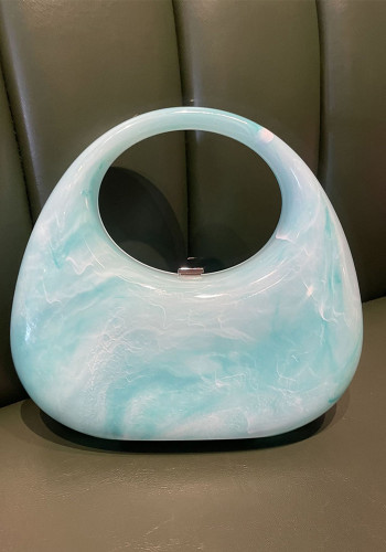 Watercolor Ice Cracked Acrylic Box Women's  Handbag