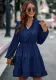 Autumn And Winter Women's  V-Neck Lace-Up Long-Sleeved Dress