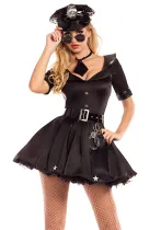 Female Police Instructor Cosplay Costume Halloween Party Uniform Temptation Nightclub Performance