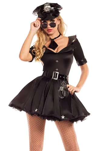 Female Police Instructor Cosplay Costume Halloween Party Uniform Temptation Nightclub Performance