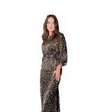 Muslim Women's  Autumn Fashion Leopard Print Long Sleeve Shirt Skirt Two Piece Set