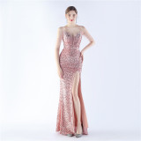 Women beaded and sequined evening dress