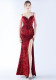 Women beaded and sequined evening dress