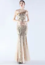 Plus Size Women Sequin Formal Party Evening Dress