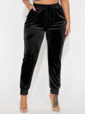 Women Gold Solid Casual Pants