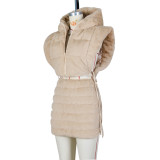 Women winter hooded warm vest jacket