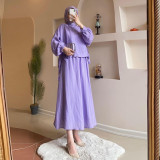 Women Muslim Arabic long-sleeved shirt and skirt two-piece set
