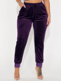 Women Gold Solid Casual Pants