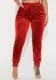 Women Gold Solid Casual Pants