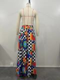 Spring And Autumn Tie-Dye Printed Mid-Waist Wide-Leg Pants