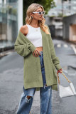 Autumn And Winter Women's Solid Color Loose Knitting Shirt Women's Pocket Coat Sweater