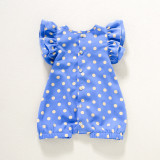 Baby Girl Round Neck Polka Dot Romper