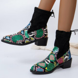 Autumn And Winter Fashion Plus Size Trendy Women's Boots Heel Socks Pointed Toe Fashion Martin Boots For Women