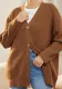 Knitting Cardigan Women's Button V-Neck Solid Color Sweater For Women
