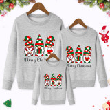 Merry Christmas Family wear Santa Claus gift red and green print Round Neck plus velvet Top
